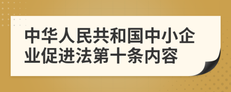 中华人民共和国中小企业促进法第十条内容