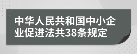 中华人民共和国中小企业促进法共38条规定