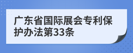 广东省国际展会专利保护办法第33条