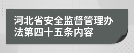 河北省安全监督管理办法第四十五条内容