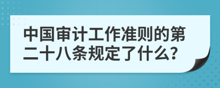 中国审计工作准则的第二十八条规定了什么？