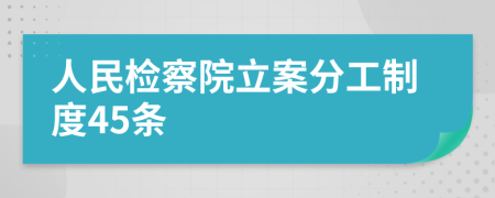 人民检察院立案分工制度45条