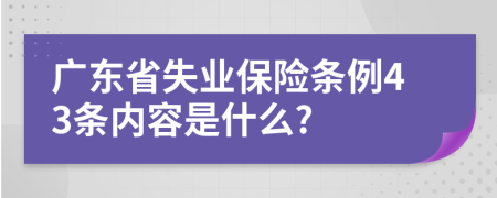 广东省失业保险条例43条内容是什么?