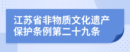 江苏省非物质文化遗产保护条例第二十九条