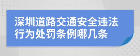 深圳道路交通安全违法行为处罚条例哪几条