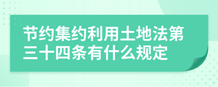 节约集约利用土地法第三十四条有什么规定