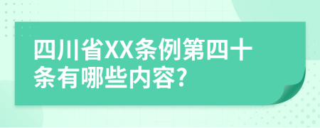 四川省XX条例第四十条有哪些内容?