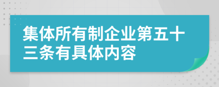 集体所有制企业第五十三条有具体内容