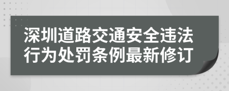 深圳道路交通安全违法行为处罚条例最新修订