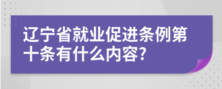 辽宁省就业促进条例第十条有什么内容?