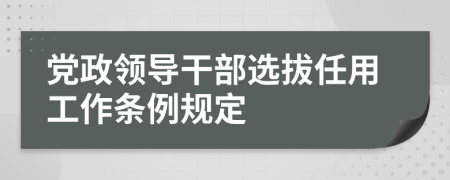 党政领导干部选拔任用工作条例规定