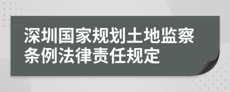 深圳国家规划土地监察条例法律责任规定