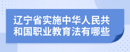 辽宁省实施中华人民共和国职业教育法有哪些