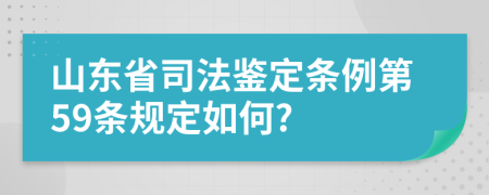 山东省司法鉴定条例第59条规定如何?