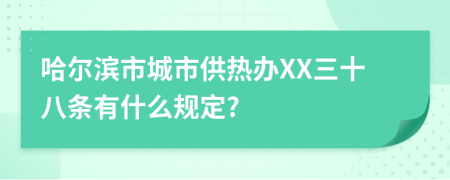 哈尔滨市城市供热办XX三十八条有什么规定?