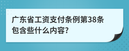 广东省工资支付条例第38条包含些什么内容?