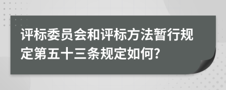 评标委员会和评标方法暂行规定第五十三条规定如何?