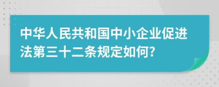 中华人民共和国中小企业促进法第三十二条规定如何?