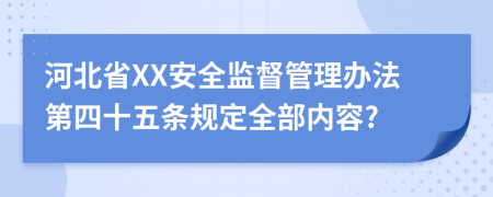 河北省XX安全监督管理办法第四十五条规定全部内容?