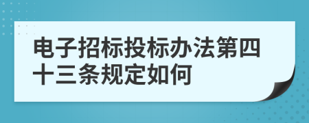 电子招标投标办法第四十三条规定如何