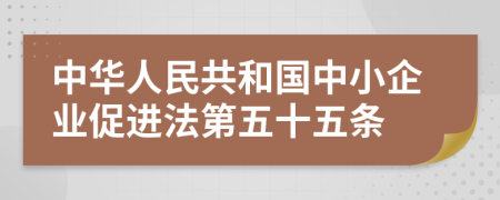 中华人民共和国中小企业促进法第五十五条