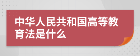 中华人民共和国高等教育法是什么