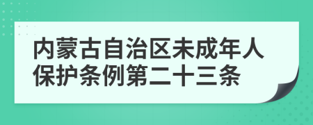 内蒙古自治区未成年人保护条例第二十三条