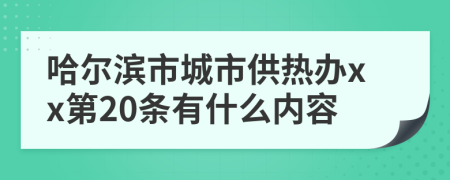 哈尔滨市城市供热办xx第20条有什么内容