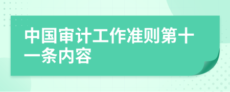 中国审计工作准则第十一条内容