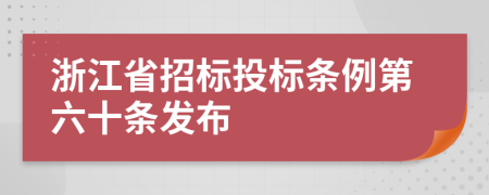 浙江省招标投标条例第六十条发布