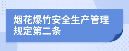 烟花爆竹安全生产管理规定第二条