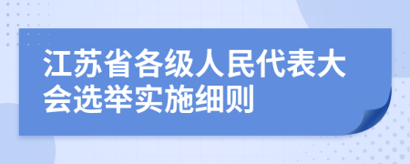 江苏省各级人民代表大会选举实施细则
