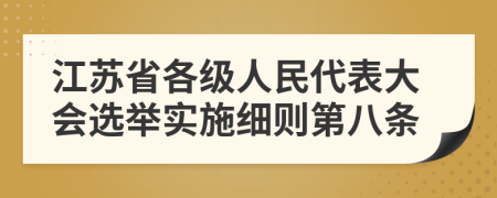 江苏省各级人民代表大会选举实施细则第八条