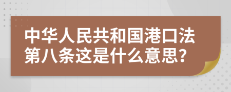 中华人民共和国港口法第八条这是什么意思？