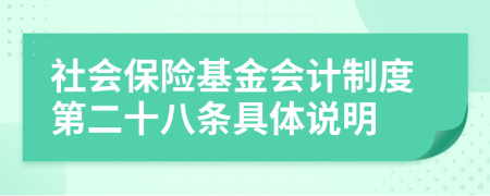 社会保险基金会计制度第二十八条具体说明