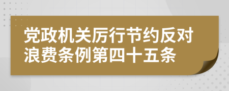 党政机关厉行节约反对浪费条例第四十五条