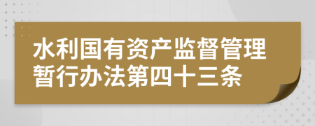 水利国有资产监督管理暂行办法第四十三条