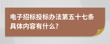 电子招标投标办法第五十七条具体内容有什么?