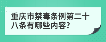 重庆市禁毒条例第二十八条有哪些内容?