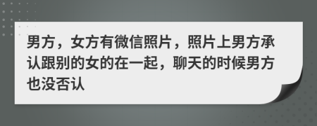 男方，女方有微信照片，照片上男方承认跟别的女的在一起，聊天的时候男方也没否认