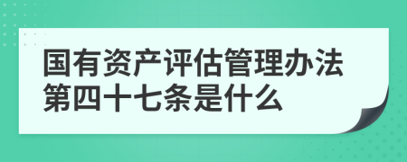 国有资产评估管理办法第四十七条是什么