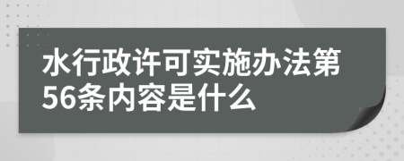 水行政许可实施办法第56条内容是什么