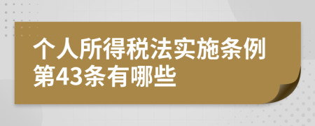 个人所得税法实施条例第43条有哪些