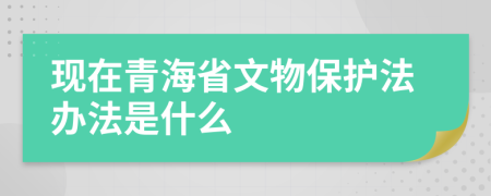 现在青海省文物保护法办法是什么