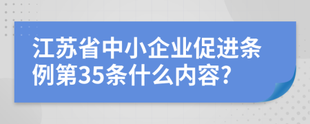 江苏省中小企业促进条例第35条什么内容?