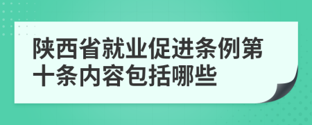 陕西省就业促进条例第十条内容包括哪些