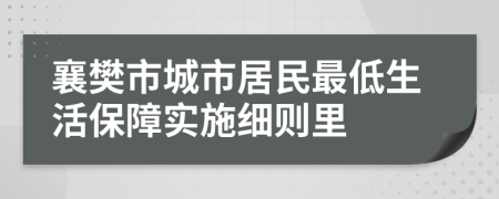 襄樊市城市居民最低生活保障实施细则里