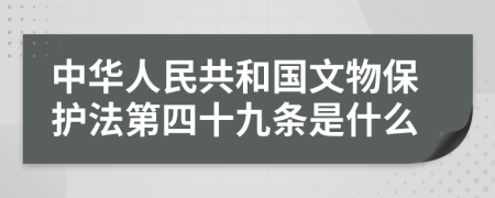 中华人民共和国文物保护法第四十九条是什么