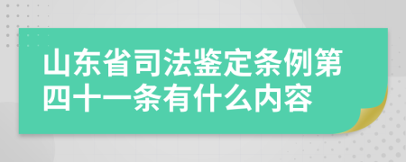 山东省司法鉴定条例第四十一条有什么内容