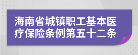 海南省城镇职工基本医疗保险条例第五十二条